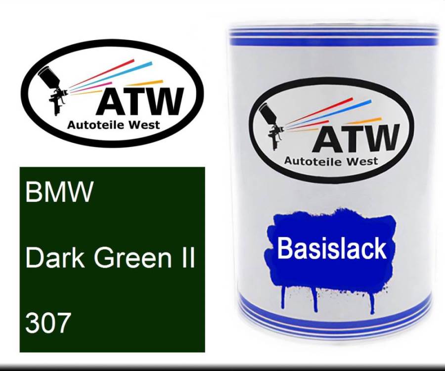 BMW, Dark Green II, 307: 500ml Lackdose, von ATW Autoteile West.